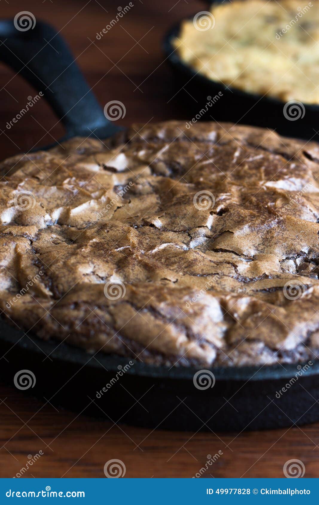 Brownies in a Cast Iron Pan Stock Photo Image of cookie, chocolate