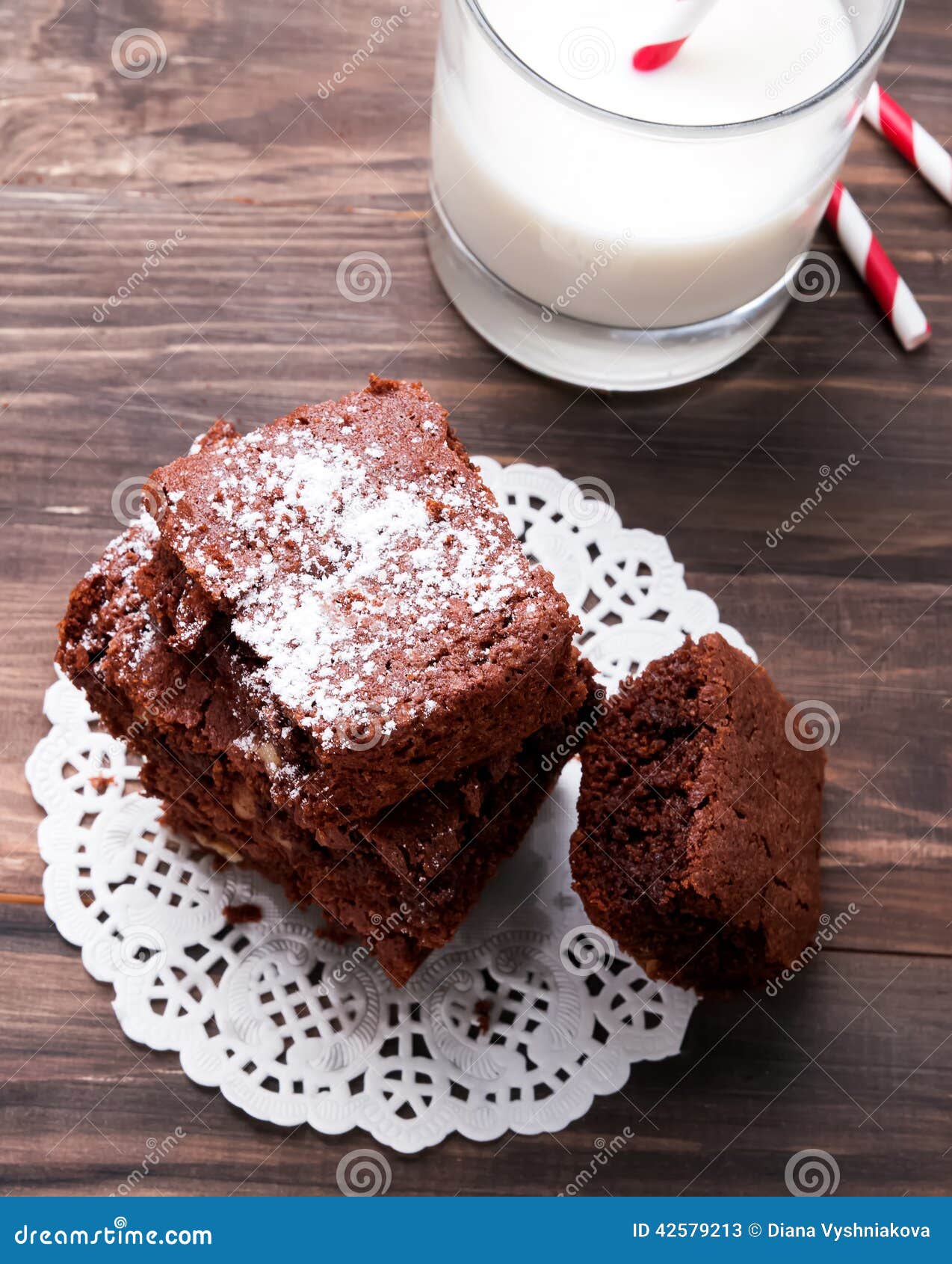 Brownies and milk stock image. Image of glass, bake, delicious 42579213
