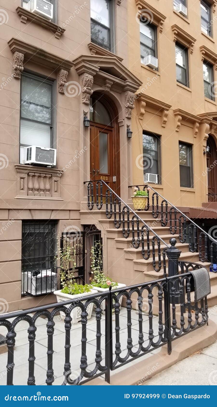 Brownstone Haus In Carroll Gardens Brooklyn Stockbild Bild Von