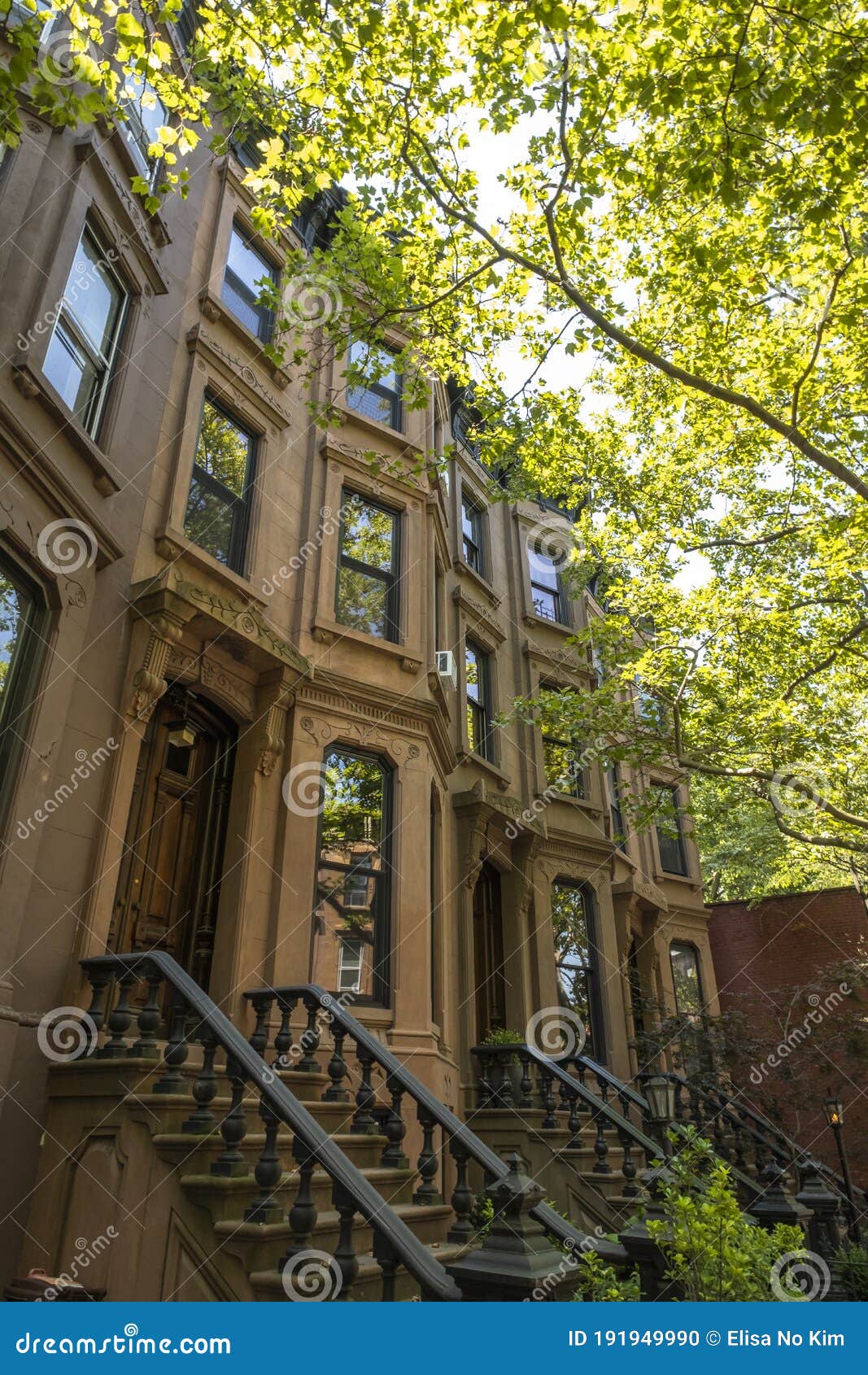 Brownstones of New York stock photo. Image of architecture 191949990
