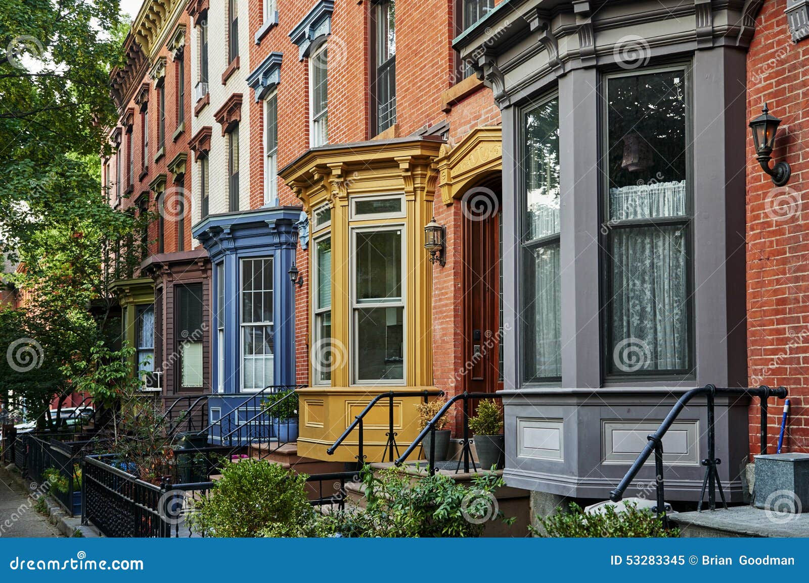 Brownstones stock image. Image of residential, neighborhood 53283345