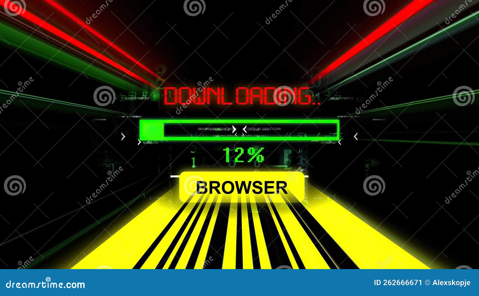 Browser Download Progress Bar on the Screen Stock Illustration