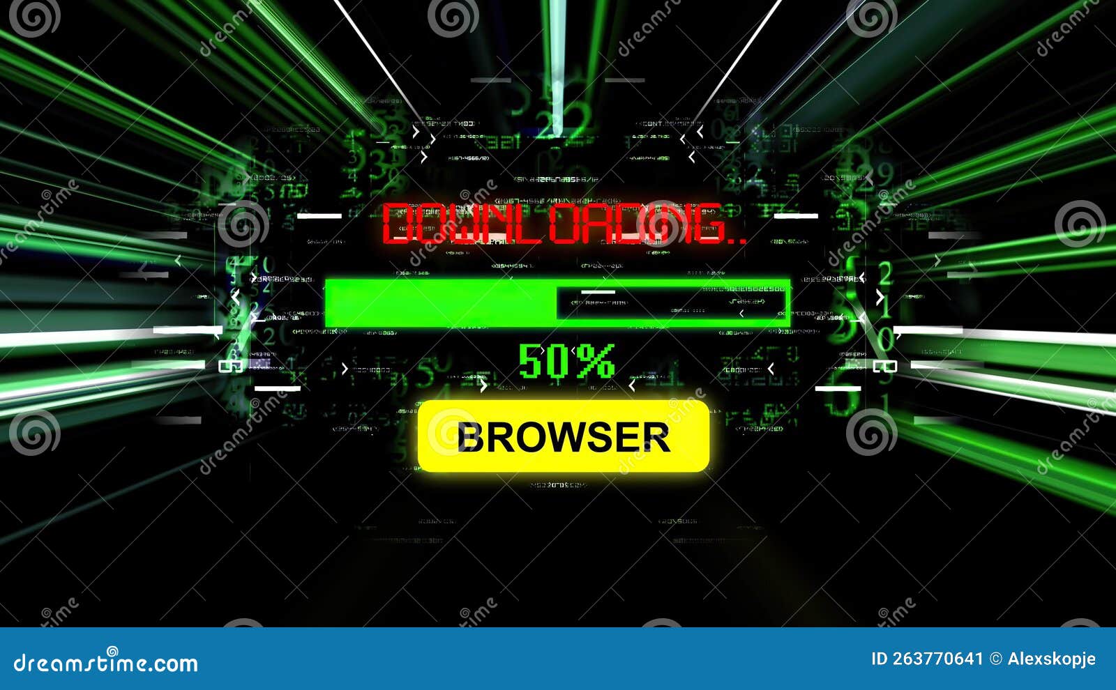 Browser Download Progress Bar on the Screen Stock Illustration