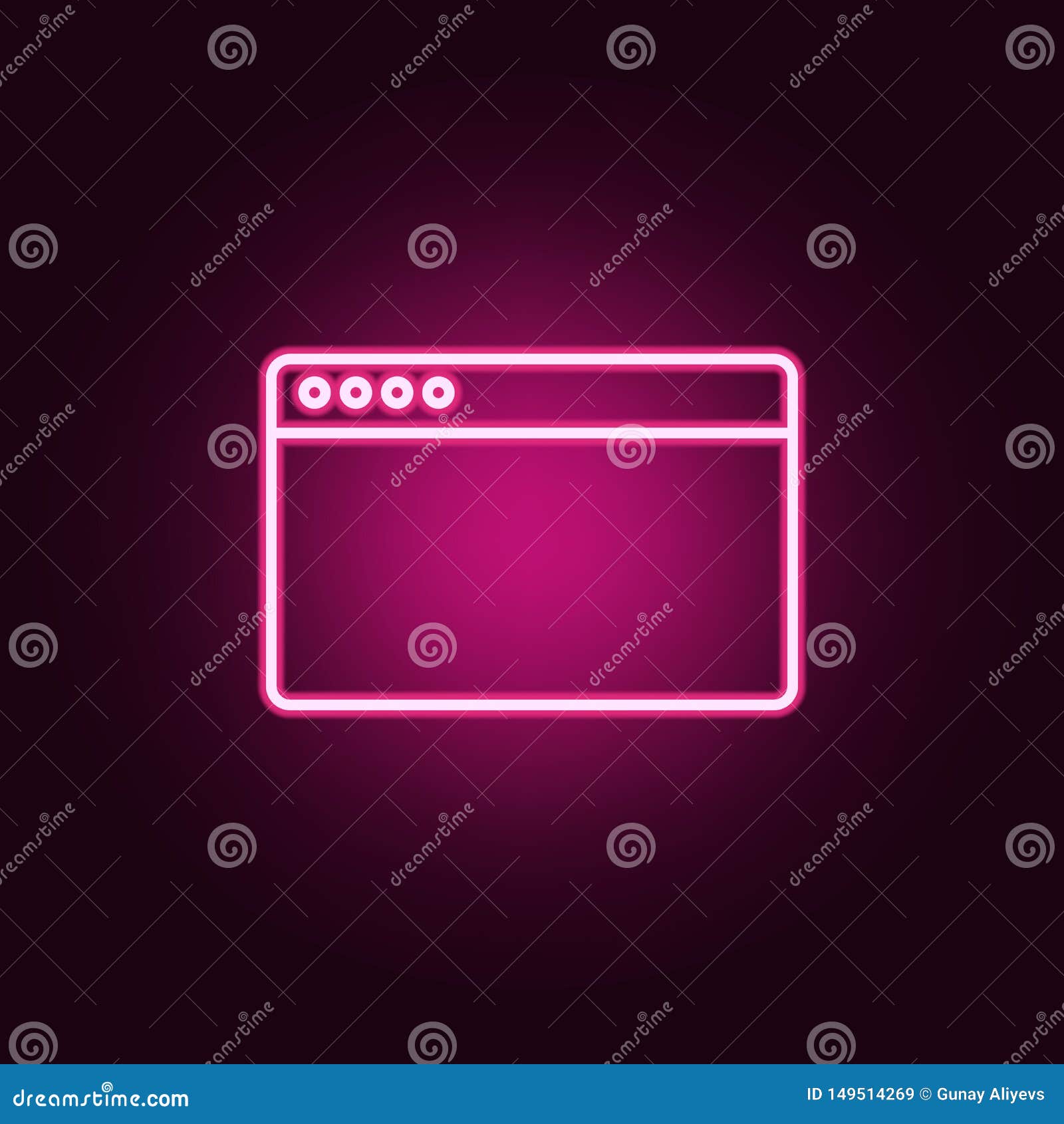 Browser Neon Icon Elements Of Web Set Stock Illustration