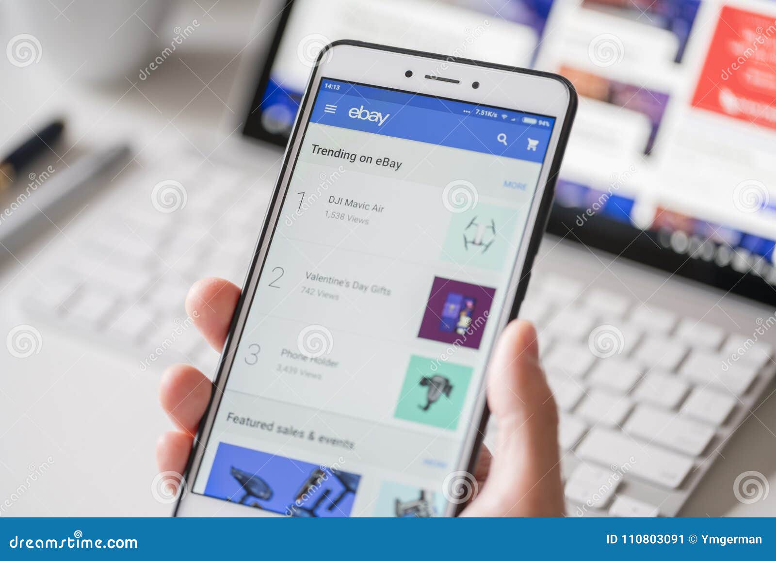 Browsing the EBay Store on a Smartphone Editorial Photo Image of