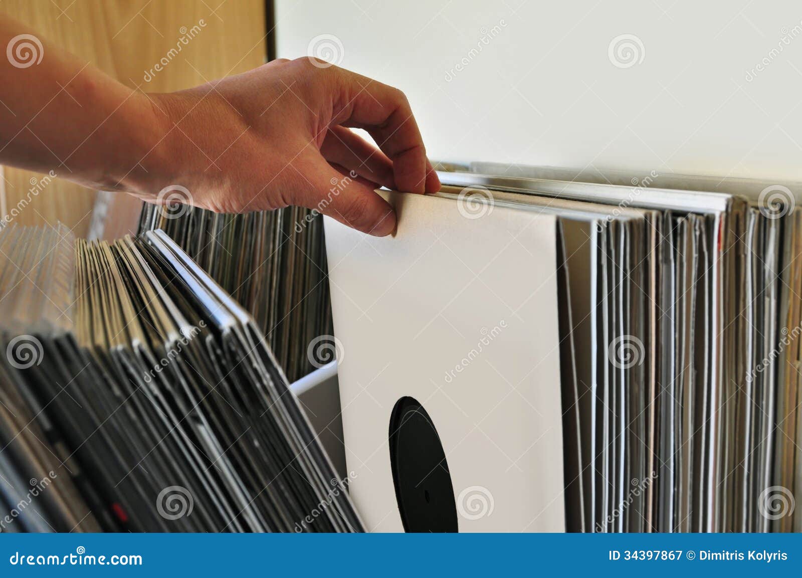 browsing vinyl records