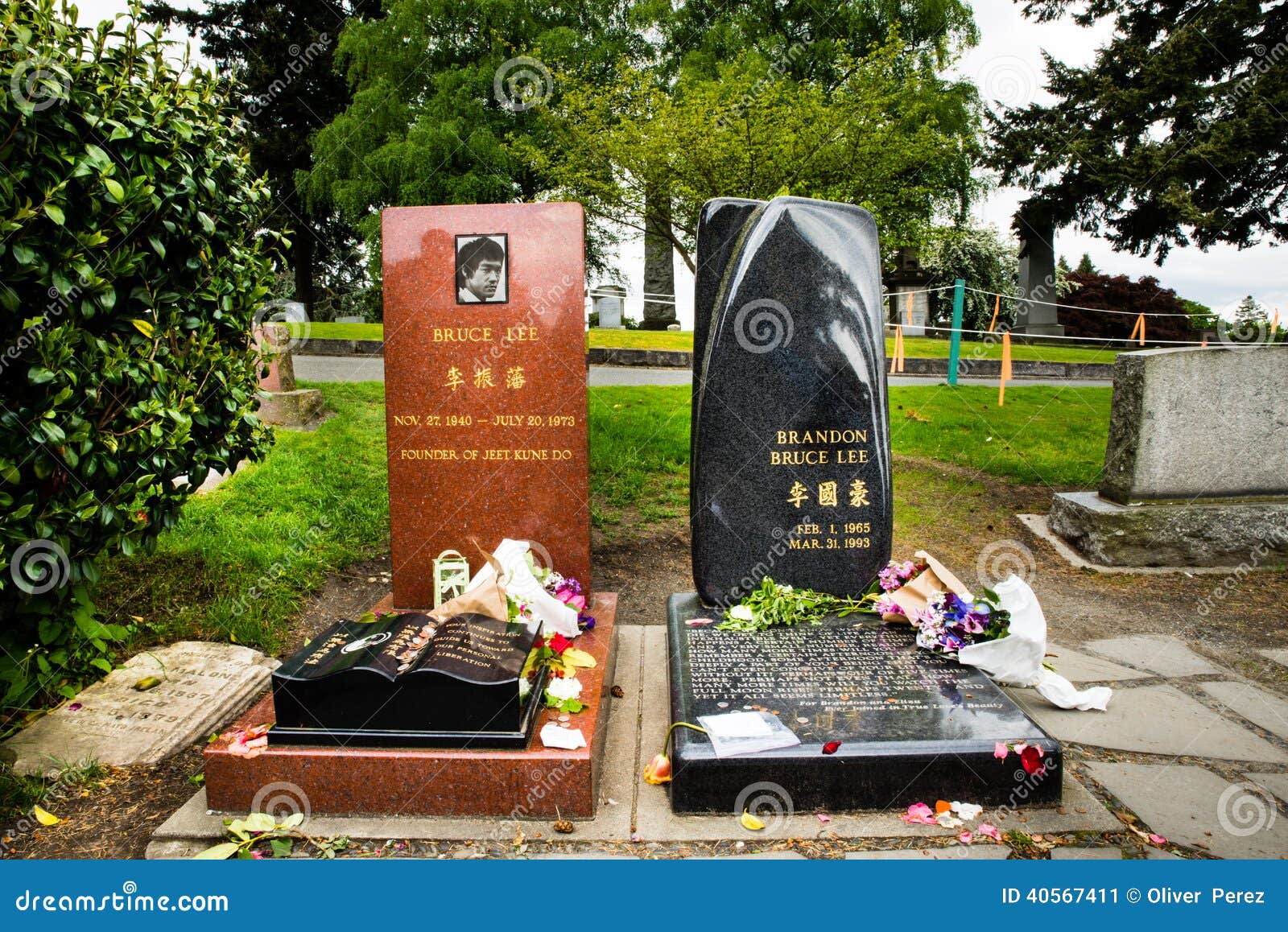 Bruce Lee and Brandon Lee Grave Site Side by Side Editorial Photo - Image  of funeral, martial: 40567411