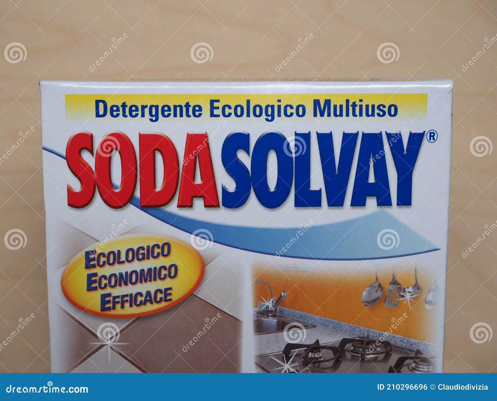 BRUeSSEL - CIRCA FEBRUARY 2021: Packet of Soda Solvay Eco-friend