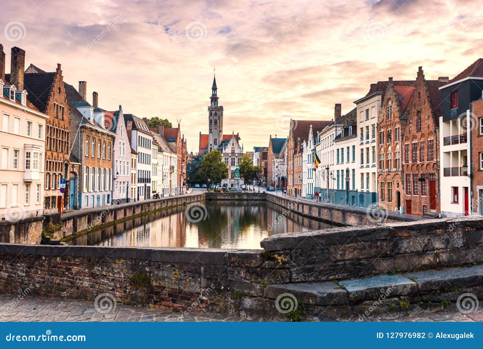 bruges cityscape. old brugge town famous destination in europe.