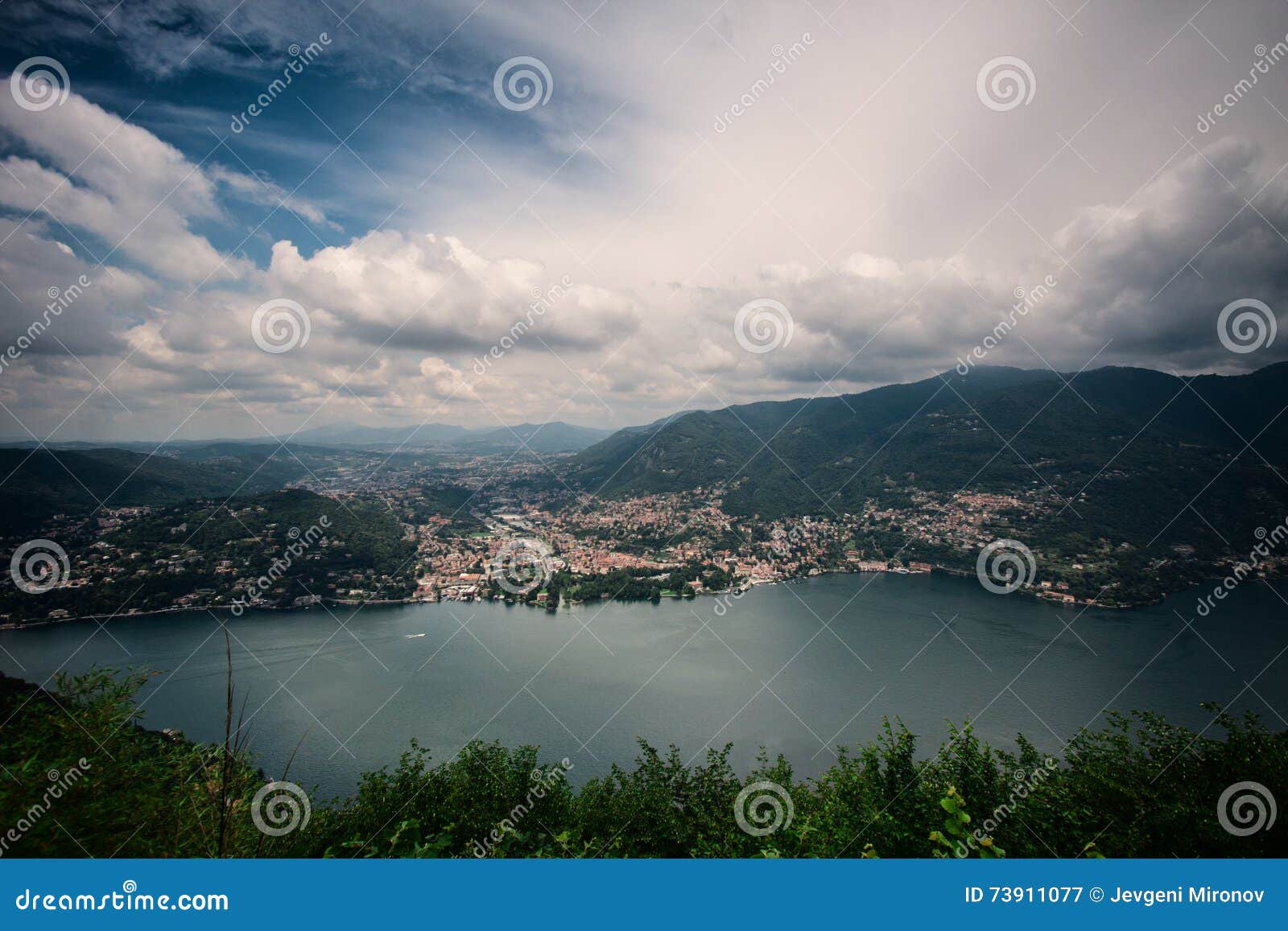 brunate, italy - may 2016: view of cernobbio and lake como from brunateÃÂ 