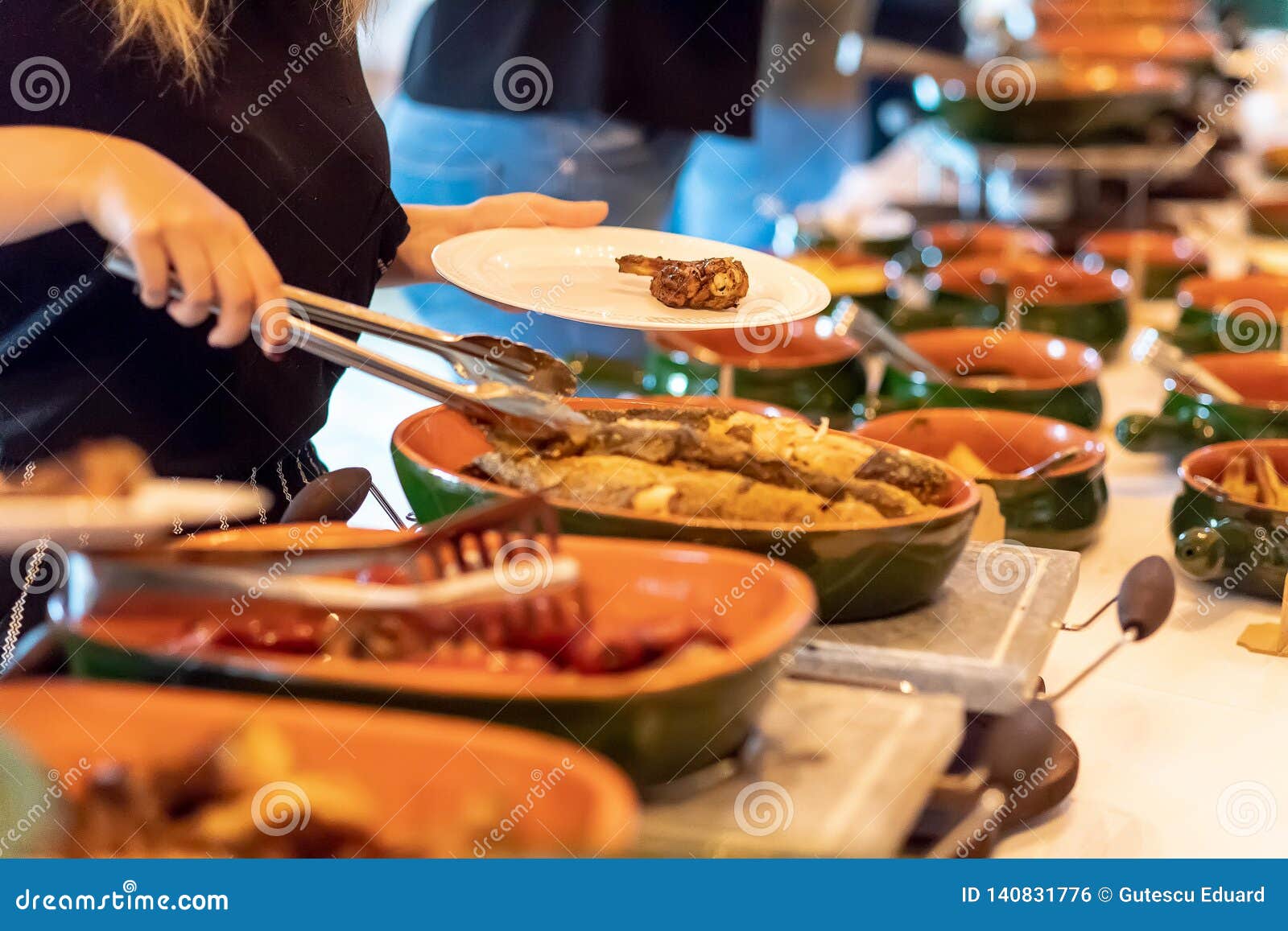 Brunch Choice Crowd Dining Food Options Eating Concept. Stock Photo