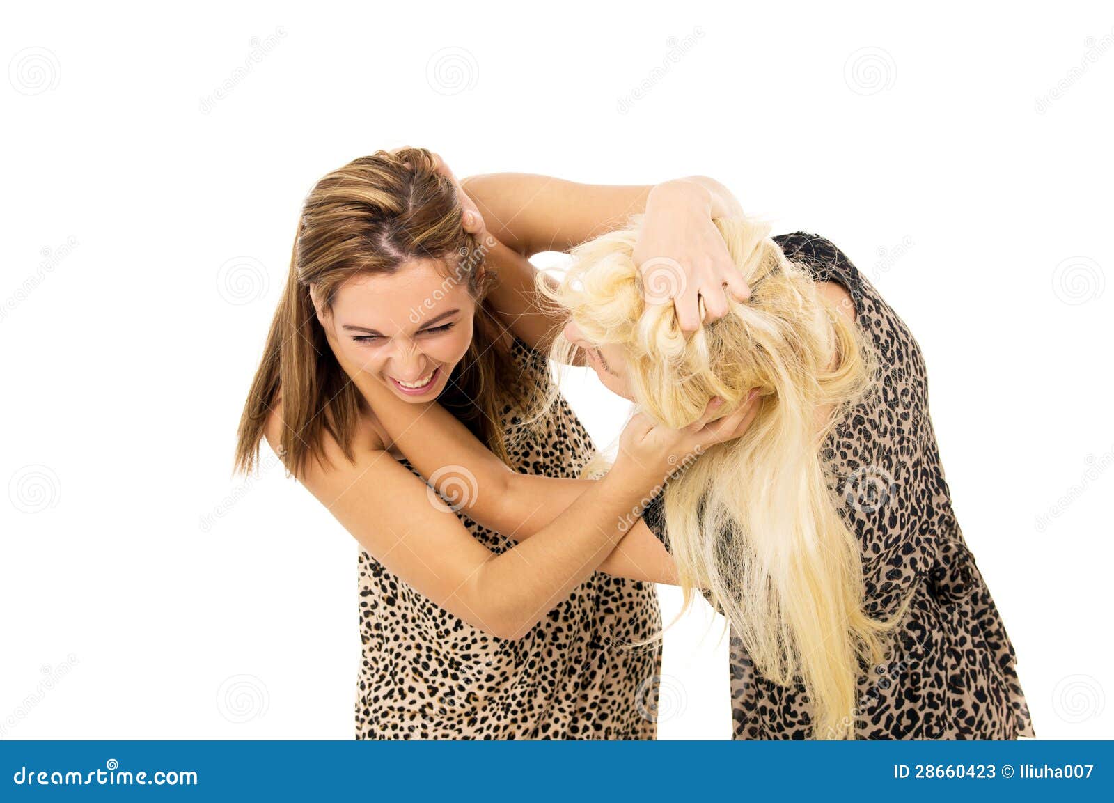 Blonde vs brunette catfight