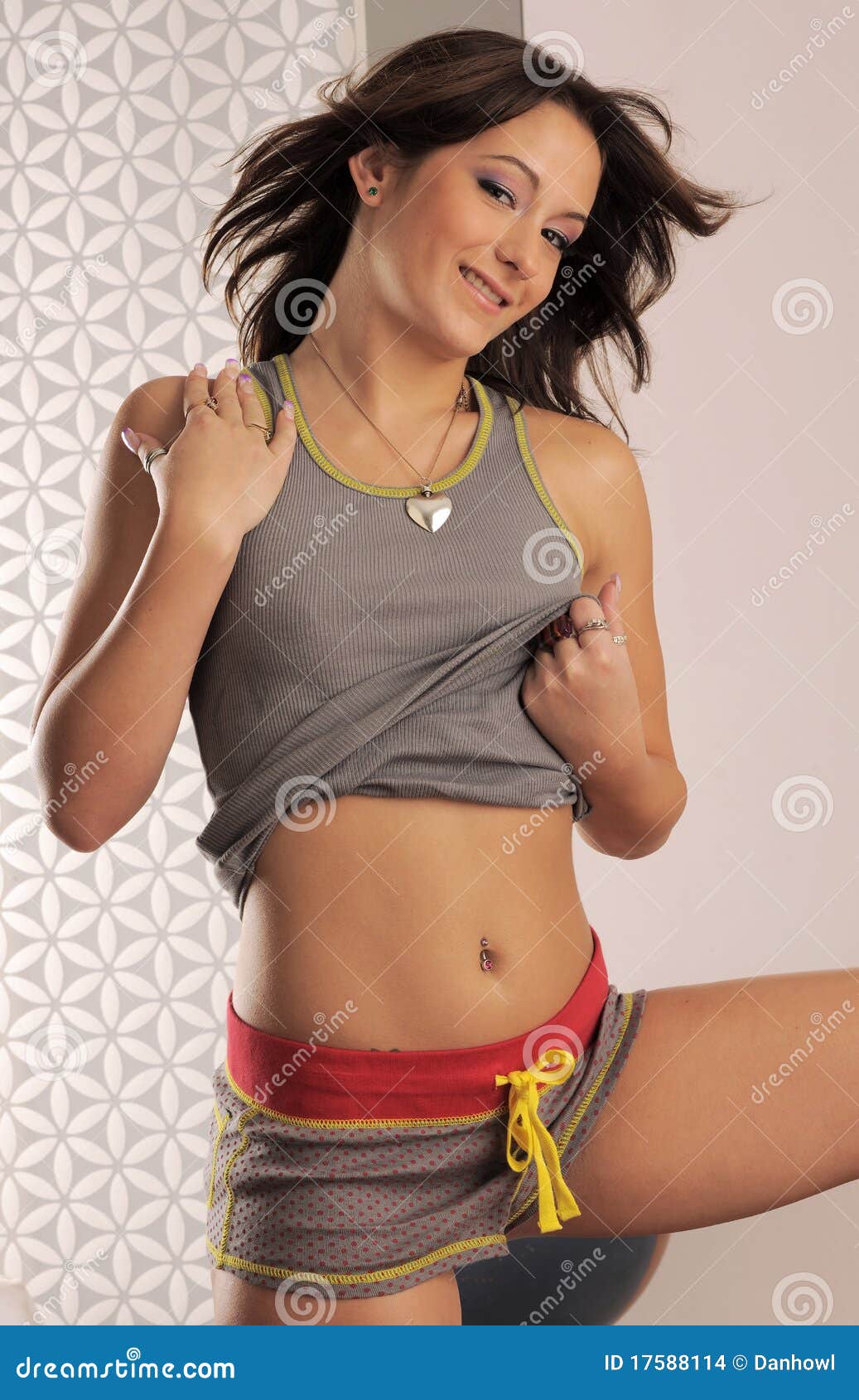 Brunette Casual Underwear stock photo. Image of flirting - 17588114