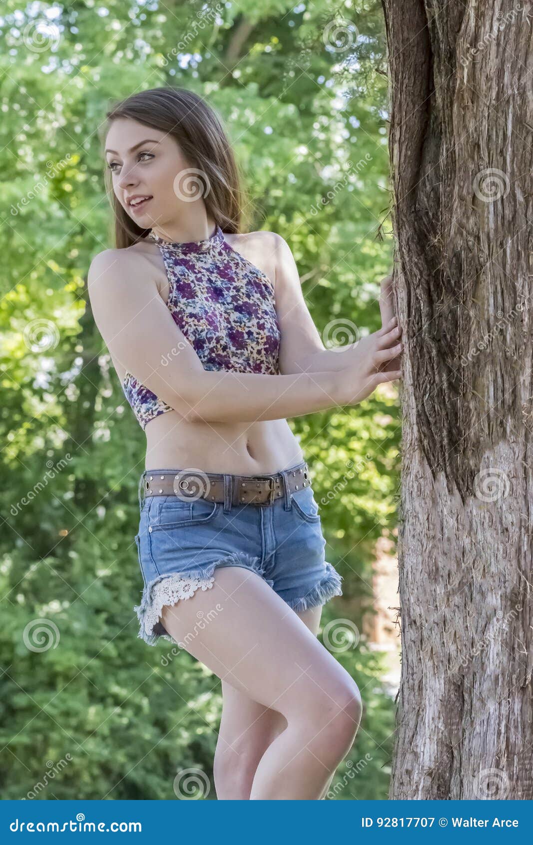 Brunette Coed Posing Outdoors Stock Image Image Of Athletic Adult 