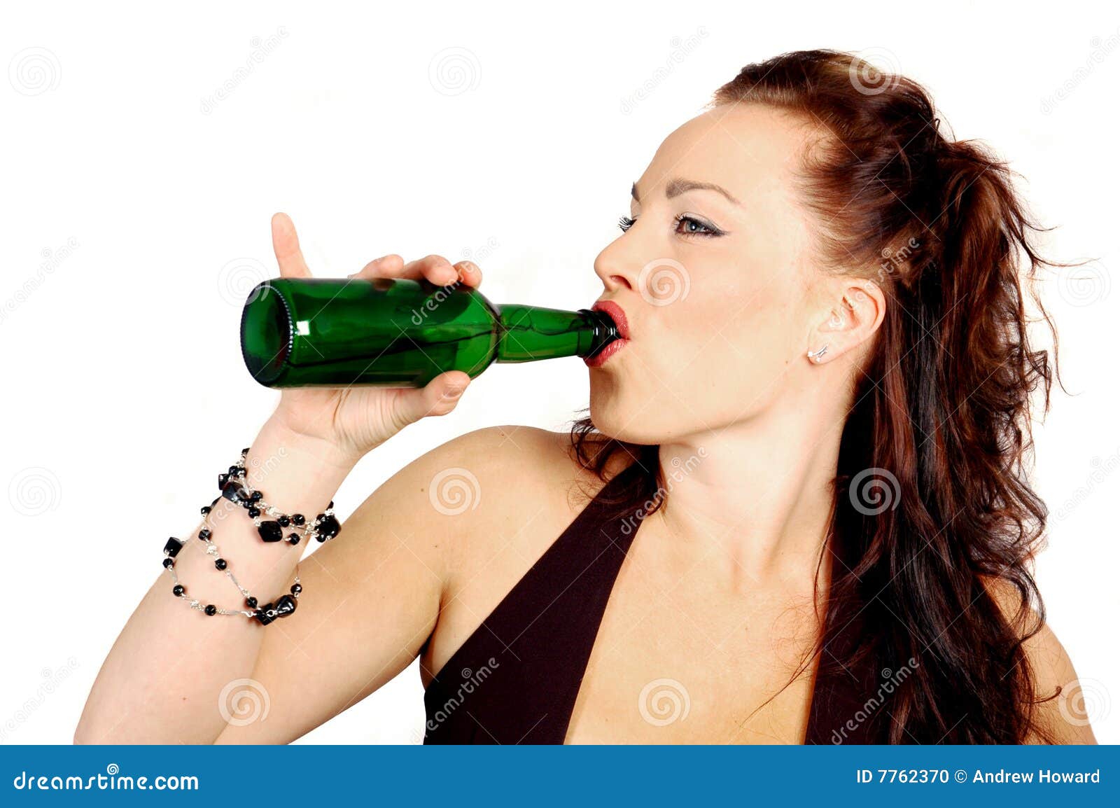 Drinking a Bottle of Beer Stock Photo Image of hair, head
