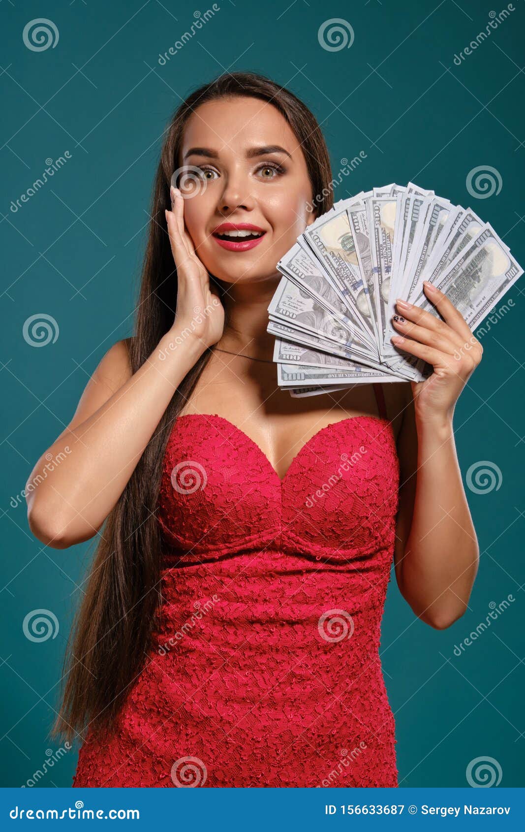 Sexy Woman Dollar Banknotes On White Stock Photo 169958915
