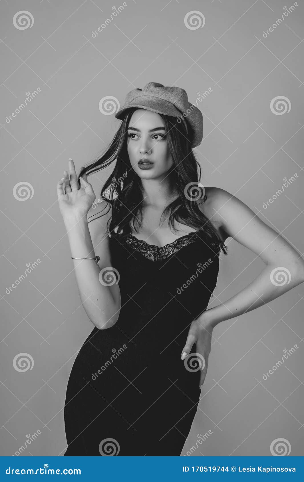 A Young Girl Looks into the Distance. Close-up. Profile Stock Photo ...