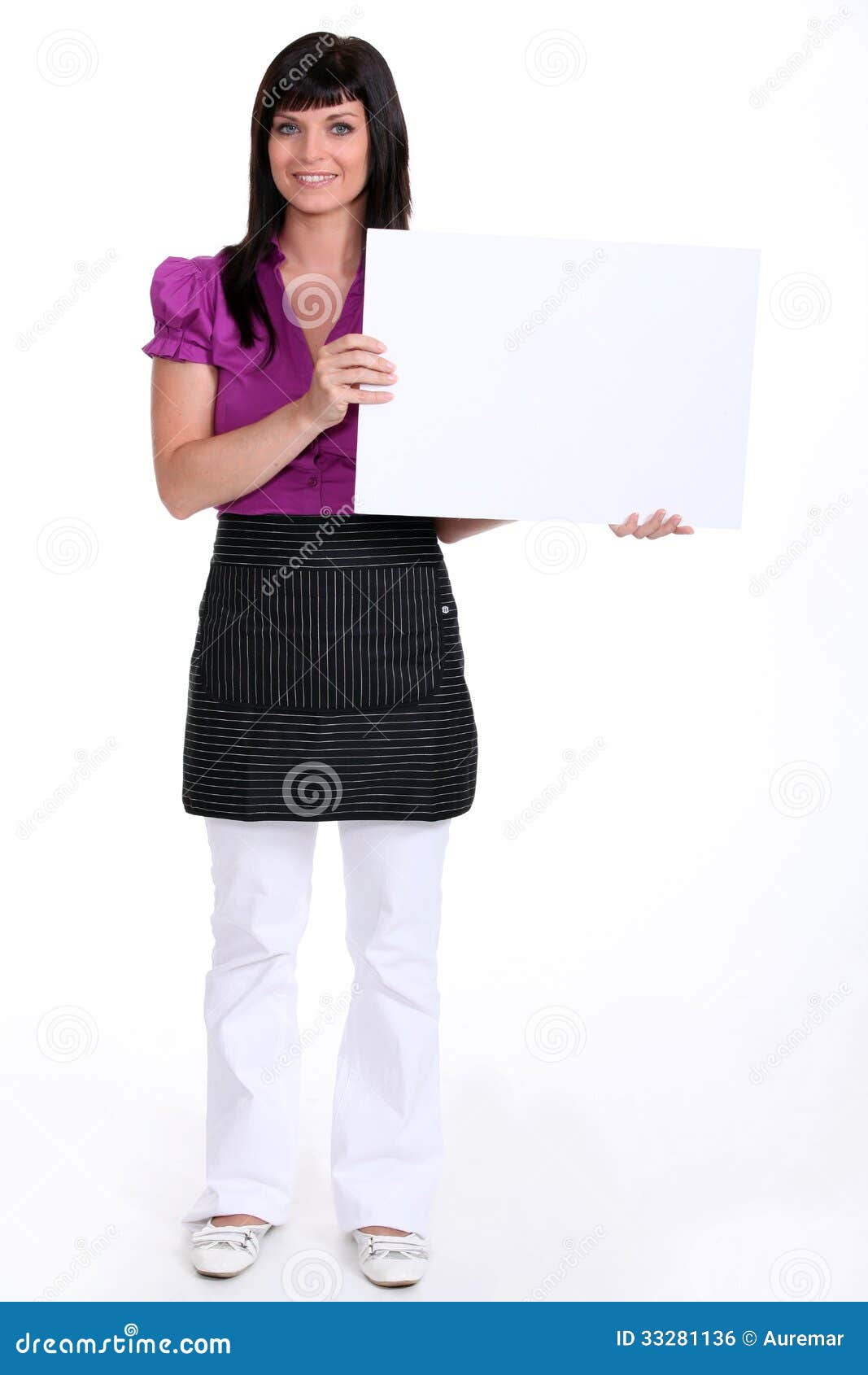 Brunette holding a canvas. Brunette holding a blank canvas