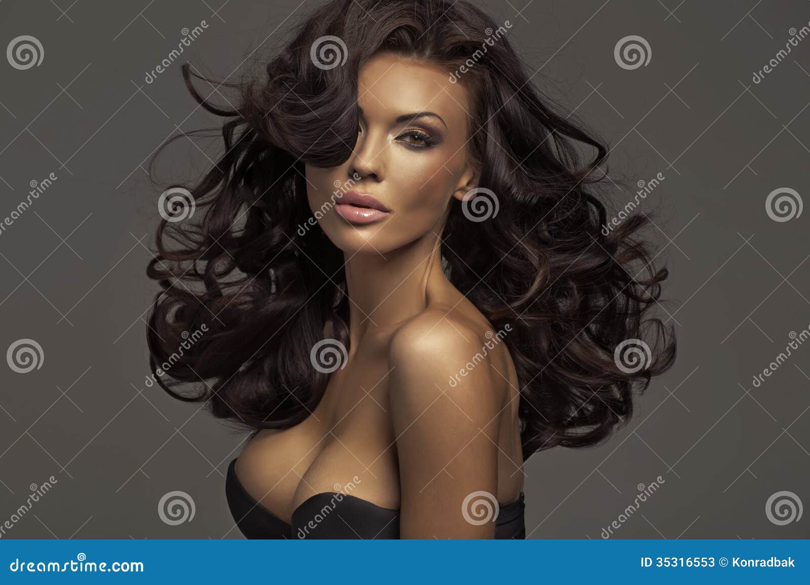 brunette lady with dark complexion