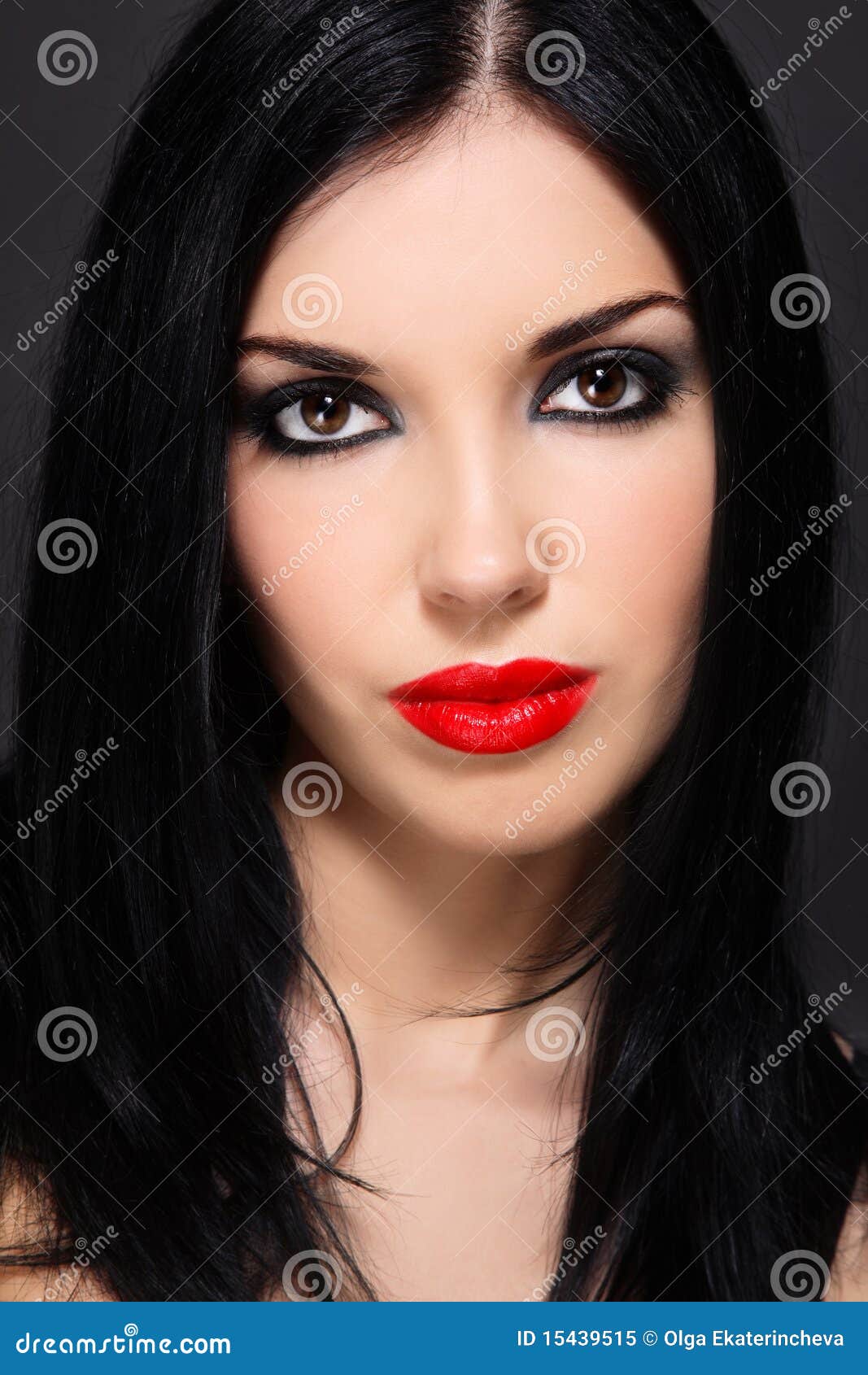 Brunette With Red Lips Royalty Free Stock Photo - Image 