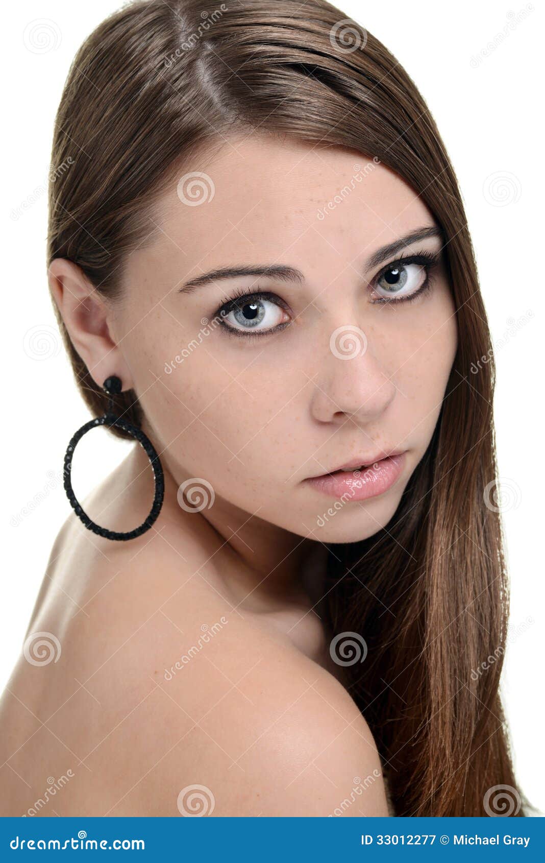 Brunette Teen Portrait Stock Image Image Of Cute Closeup