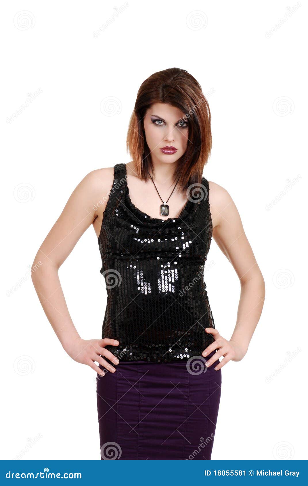 Brunette Woman With Attitude Stock Image - Image of makeup, beauty ...