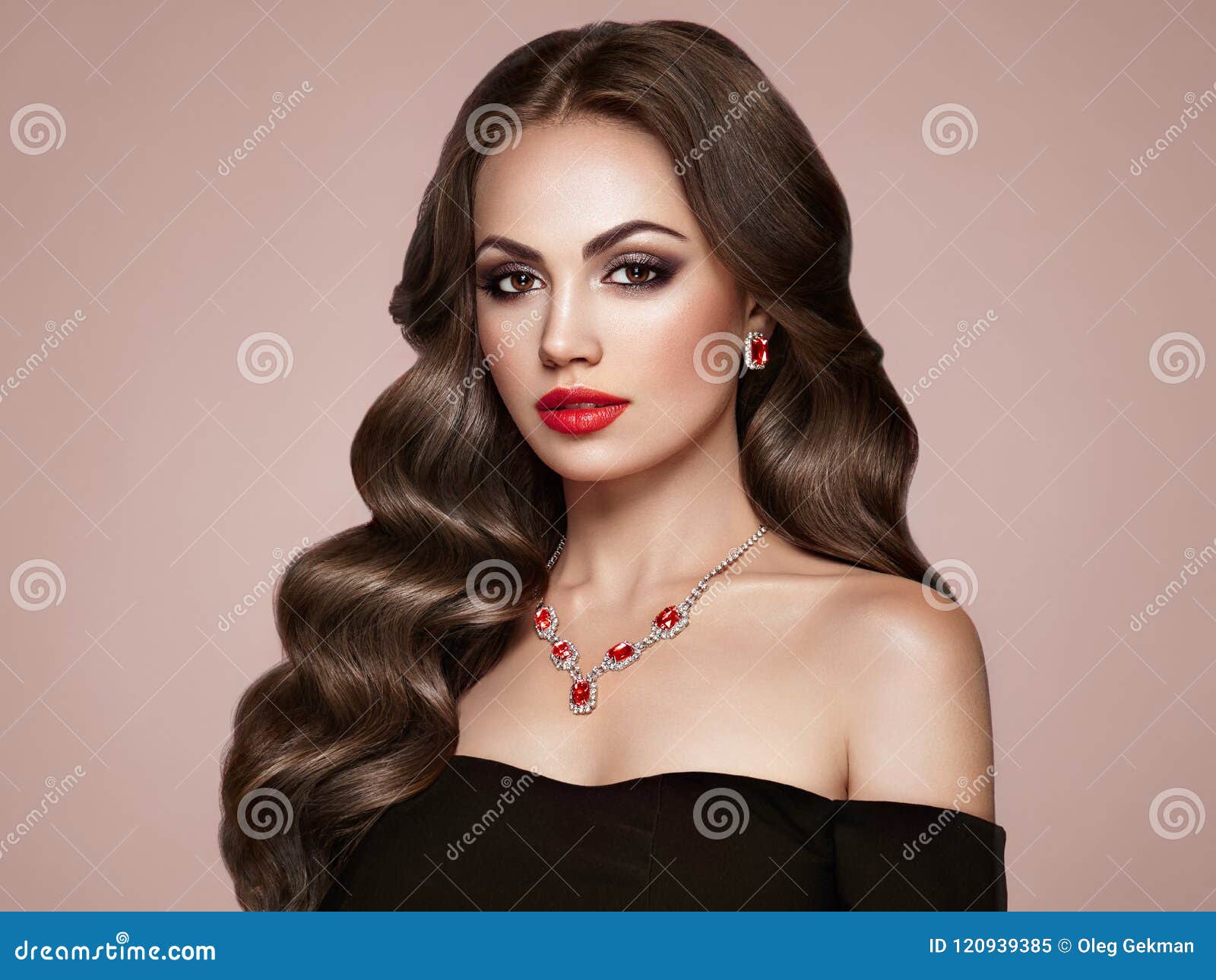 Brunette Woman With Curly Hair Stock Image Image Of Long Beauty 