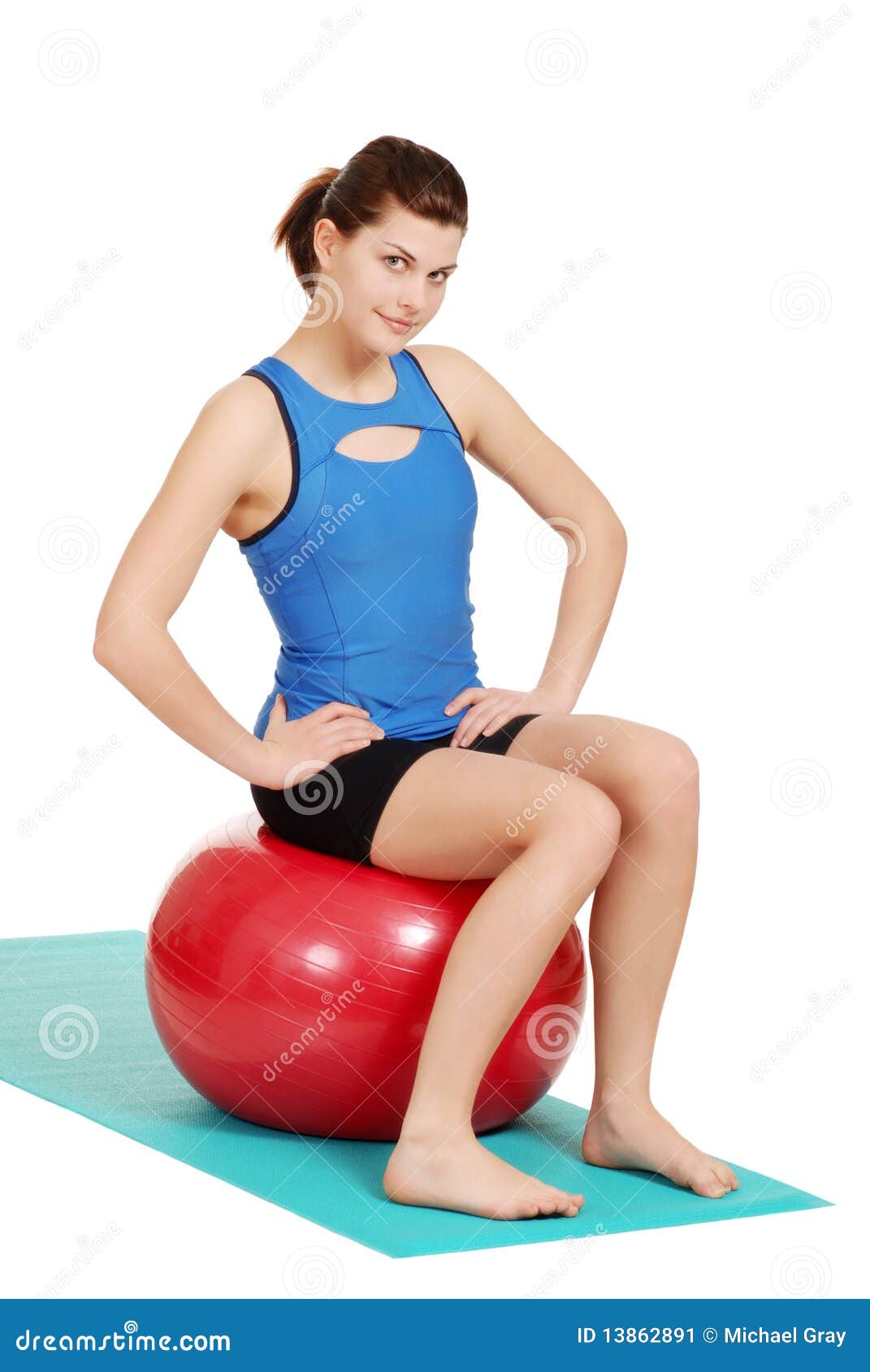 Naked Woman Sitting On Gym Ball Quality Porn