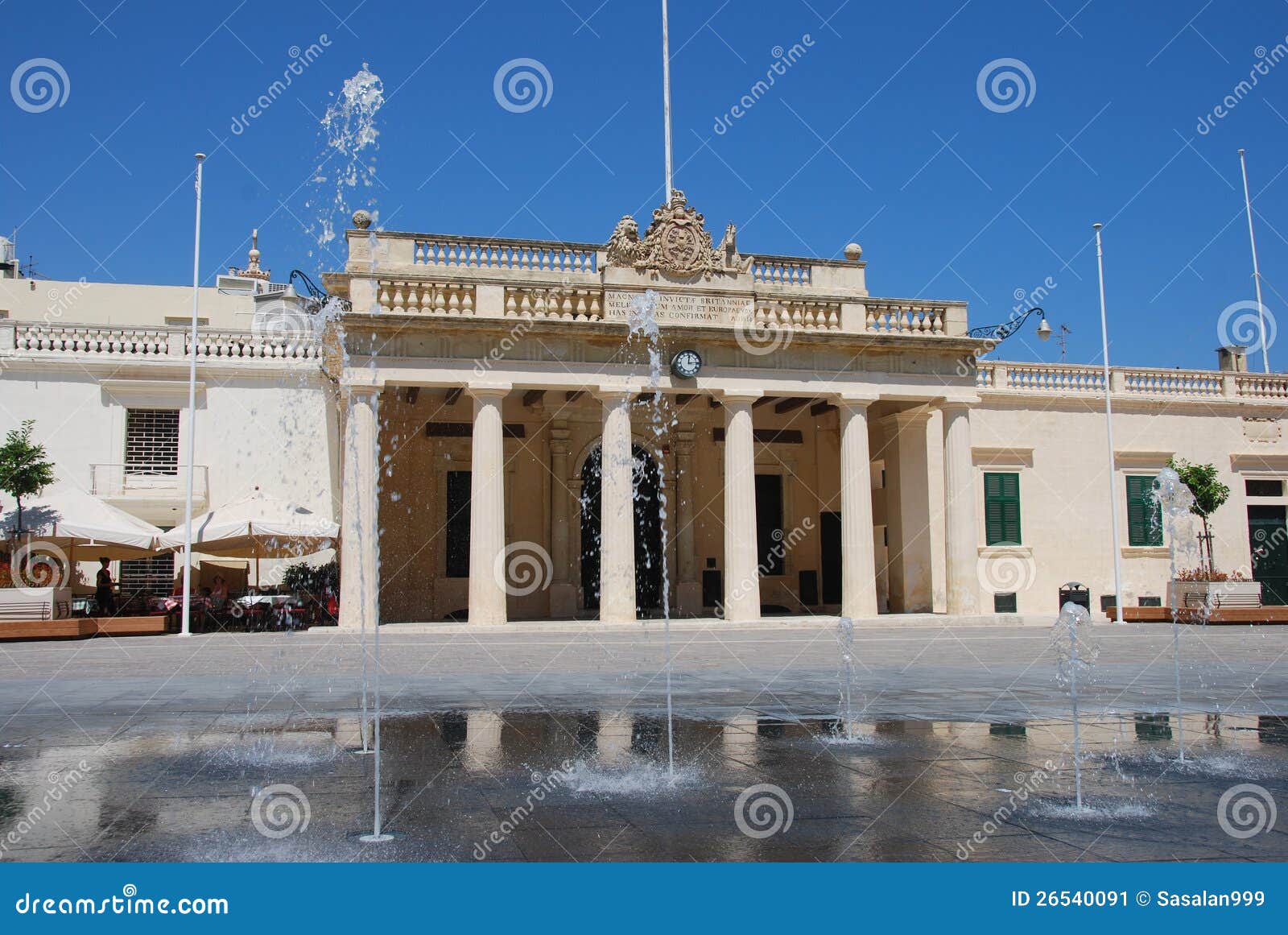 Brunnen eines Sets in einem öffentlichen Platz in der mittelalterlichen Stadt von Valletta