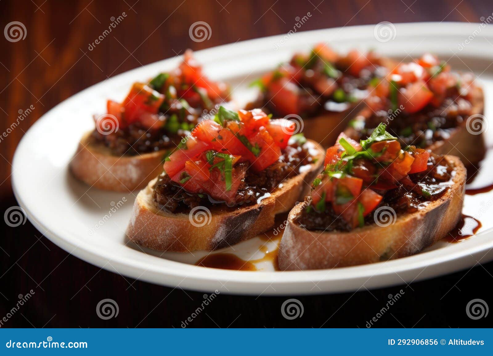 Bruschetta with Anchovy and a Dash of Crushed Pepper Stock Photo