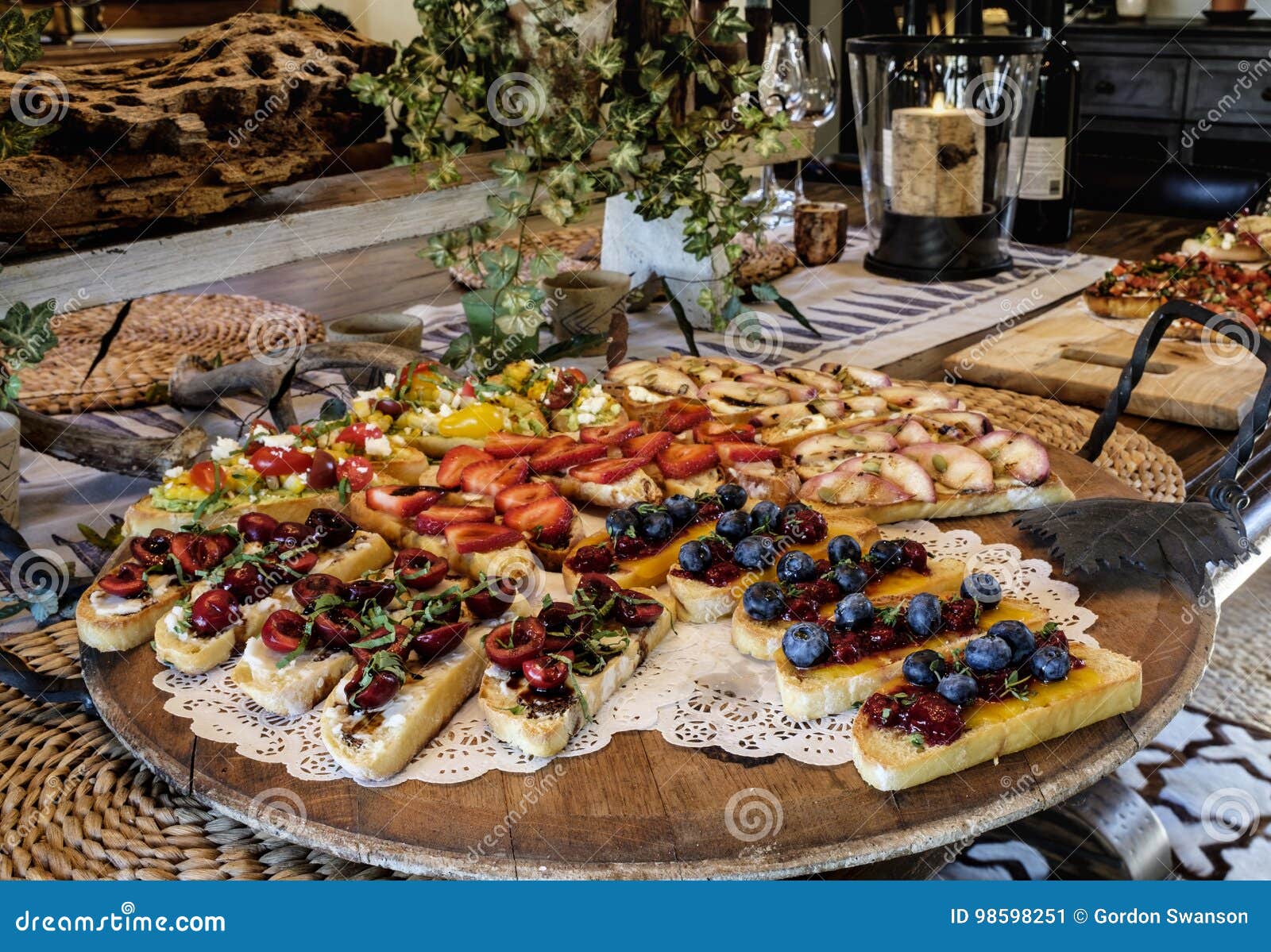 Bruschetta Antipasto on Table Stock Image Image of bread, slices
