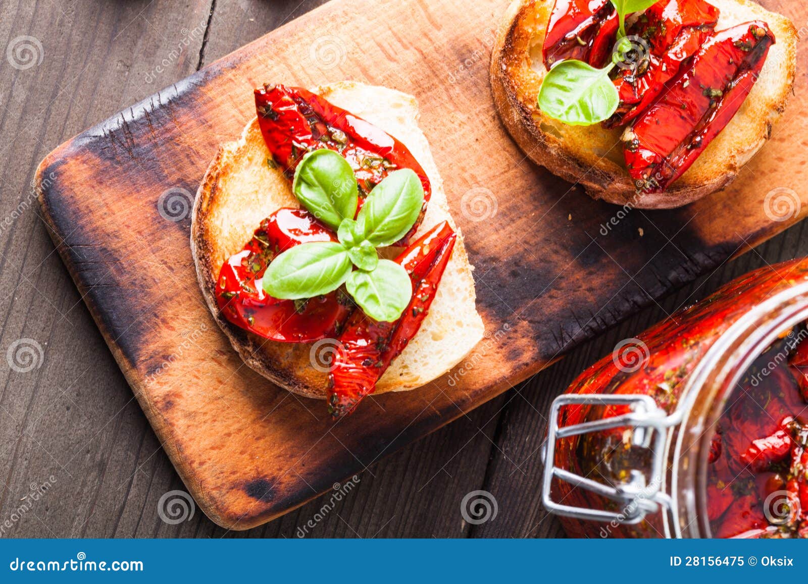 Bruschetta with Sun Dried Tomatoes Stock Image Image of appetizer