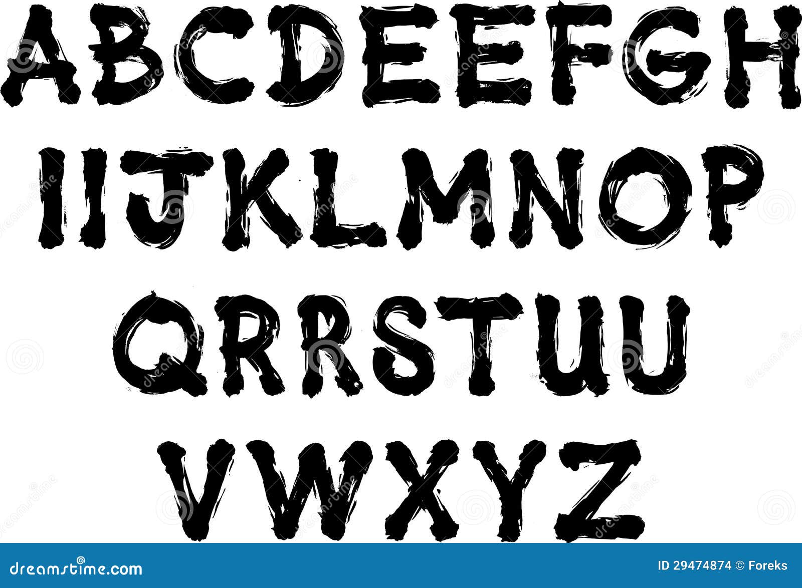 Brush alphabet stock illustration. Illustration of brush 29474874