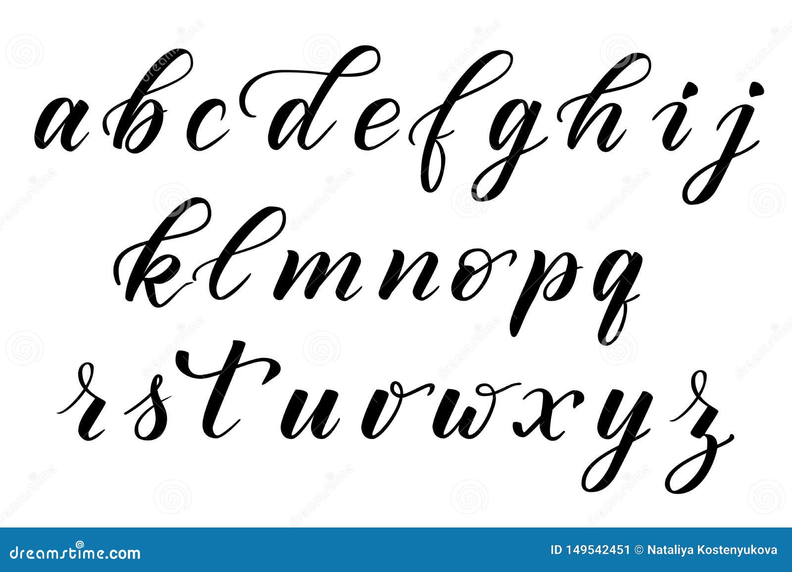 Brush calligraphy Alphabet stock vector. Illustration of lettering ...