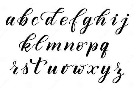 Brush calligraphy Alphabet stock vector. Illustration of lettering ...