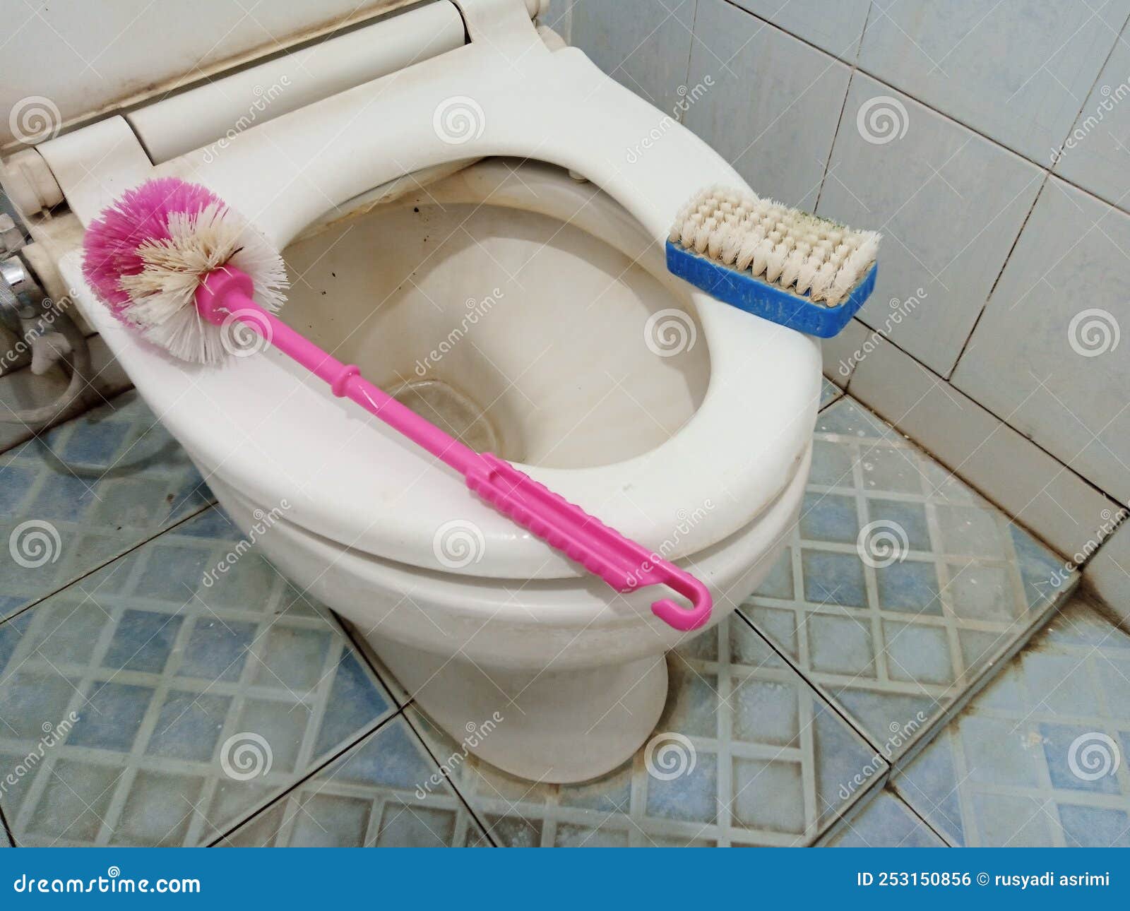 Brush Equipment for Cleaning Bathroom Toilets Stock Photo Image of