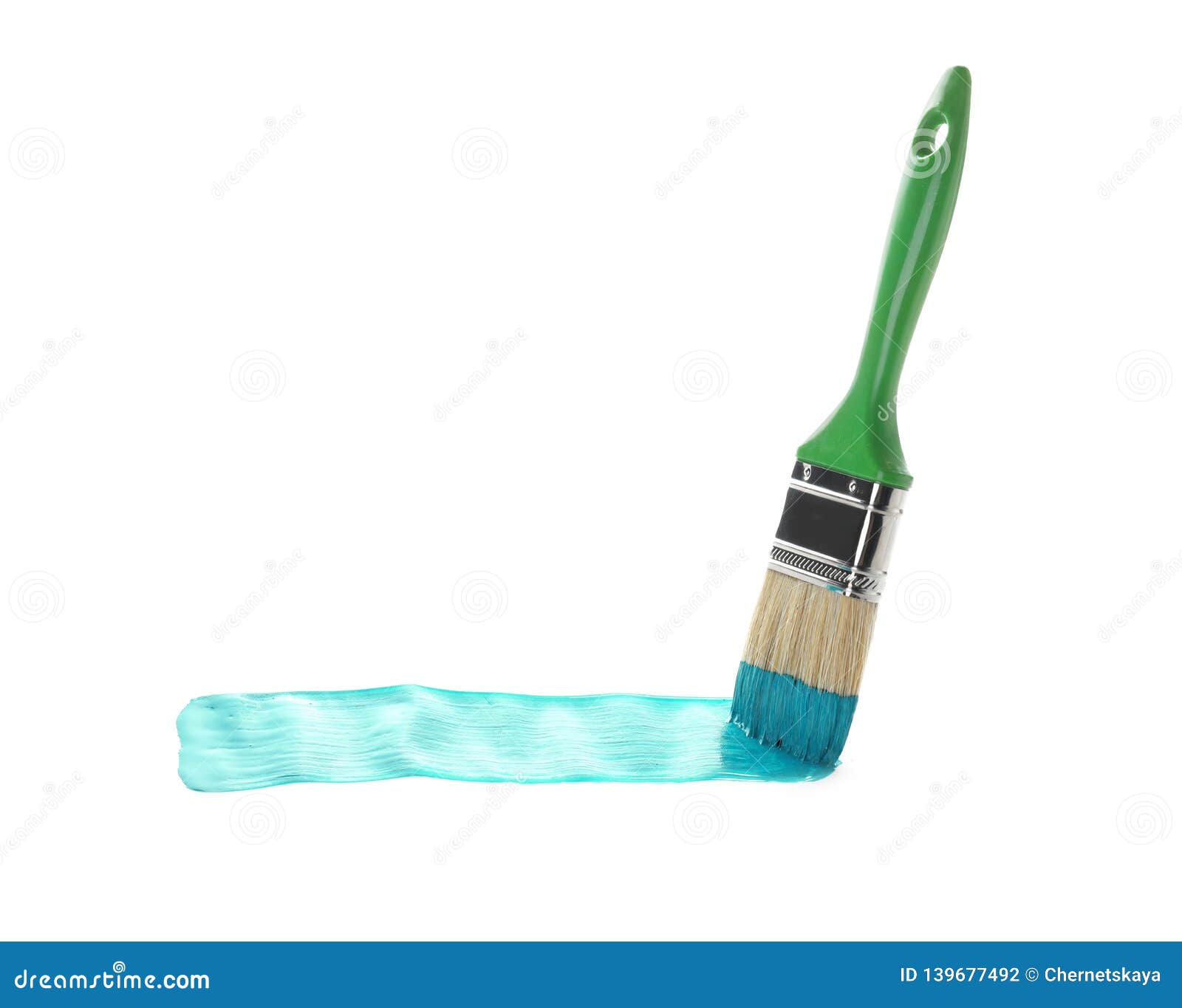 Brush with green paint stock photo. Image of design 139677492