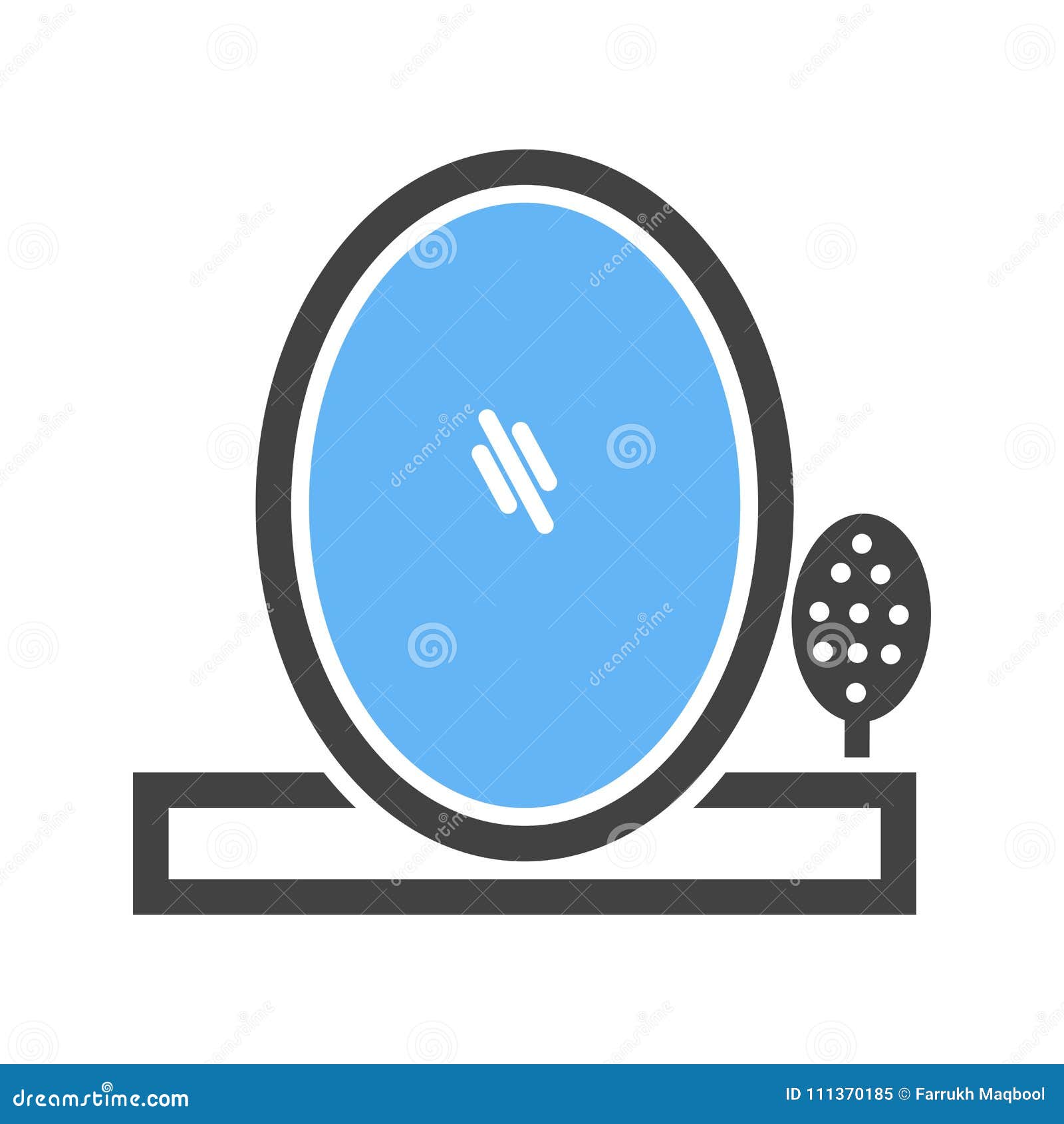 Brush and Mirror stock vector. Illustration of brush - 111370185