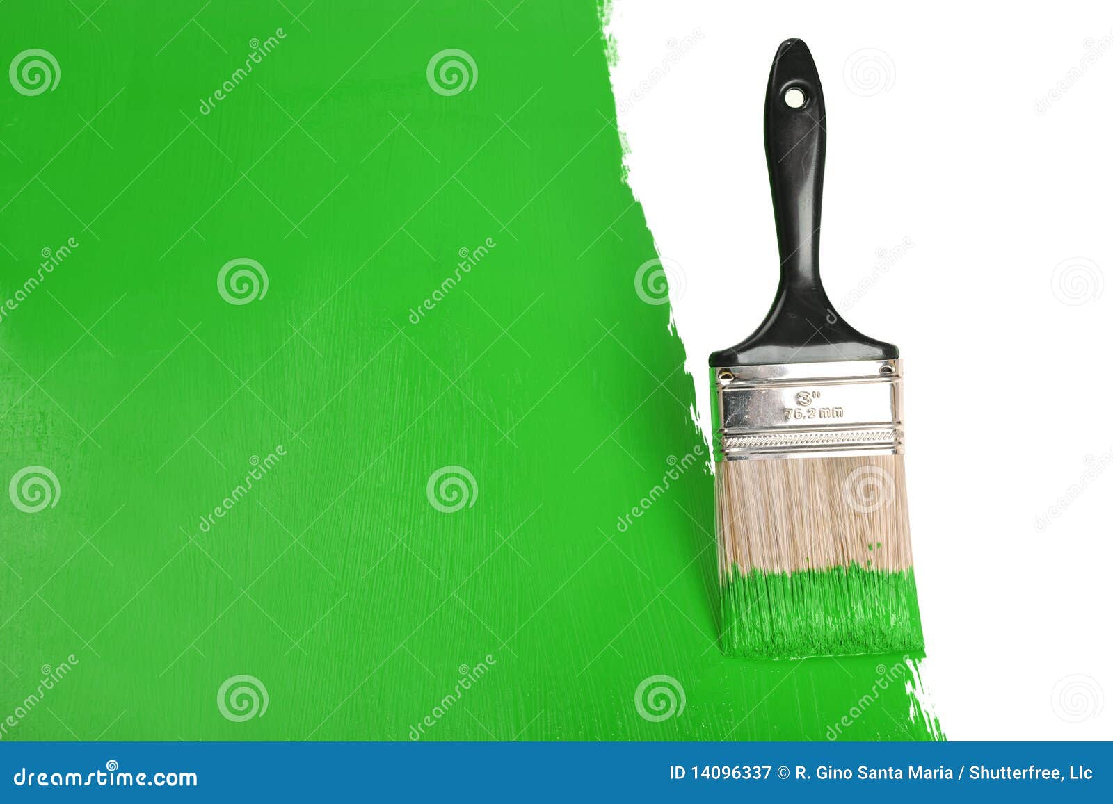 Brush Painting Wall with Green Paint Stock Image Image of brush