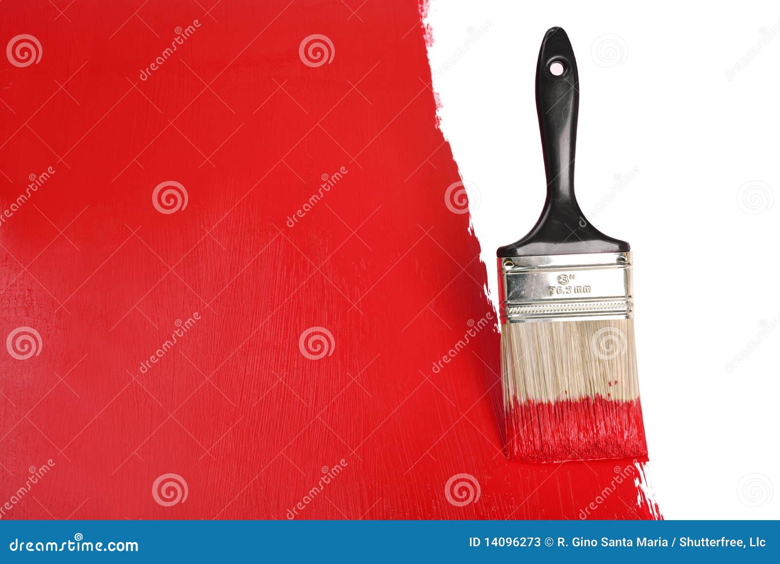 Brush Painting Wall with Red Paint Stock Image Image of wire, brush 14096273