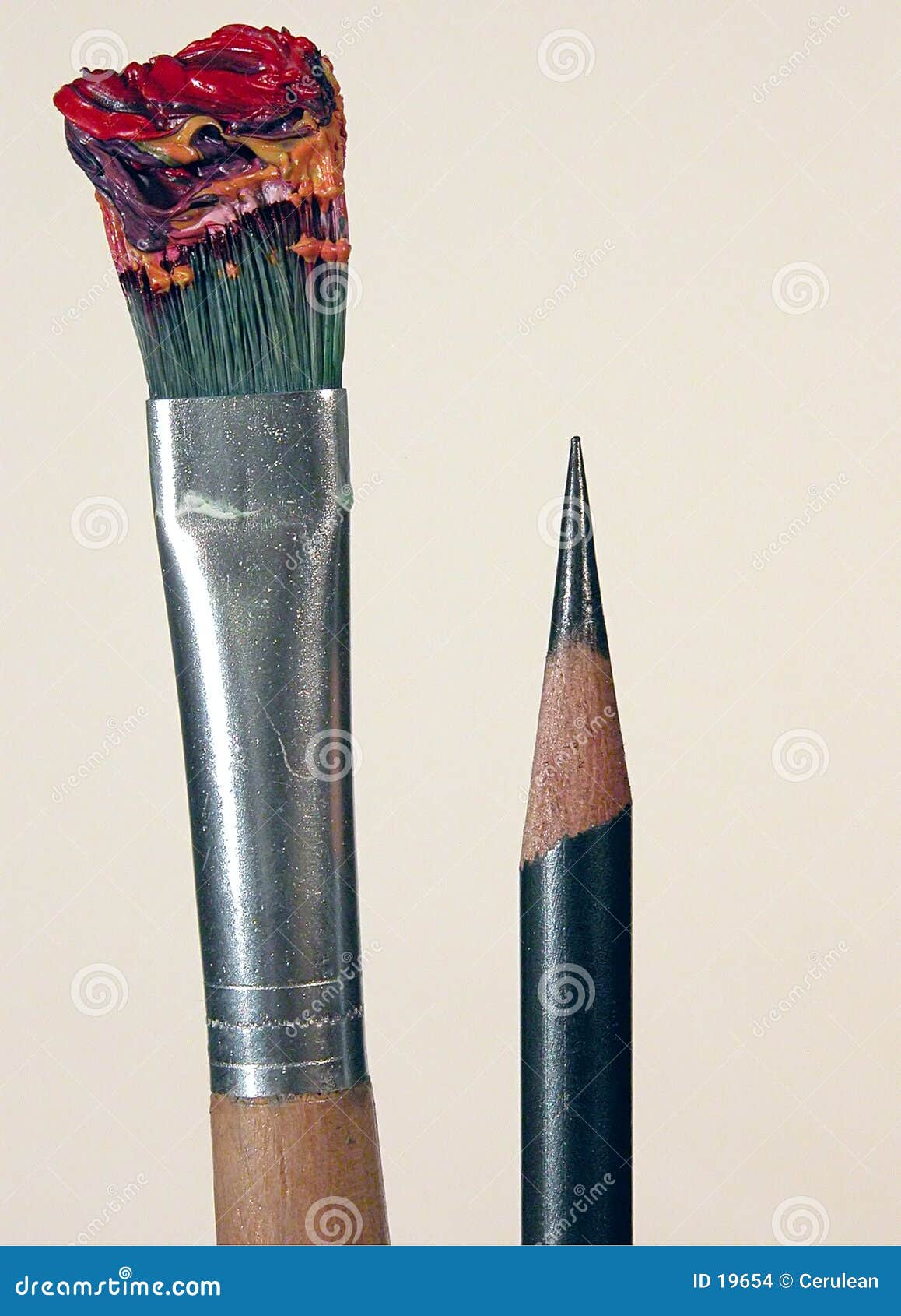 Brush and Pencil stock photo. Image of pencil, expression 19654