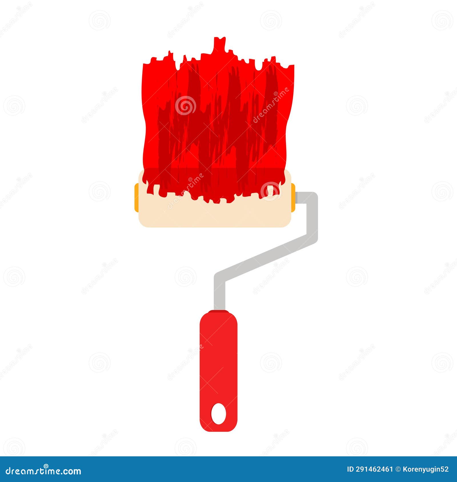 Brush with Red Paint Art Drawn Stock Illustration - Illustration of