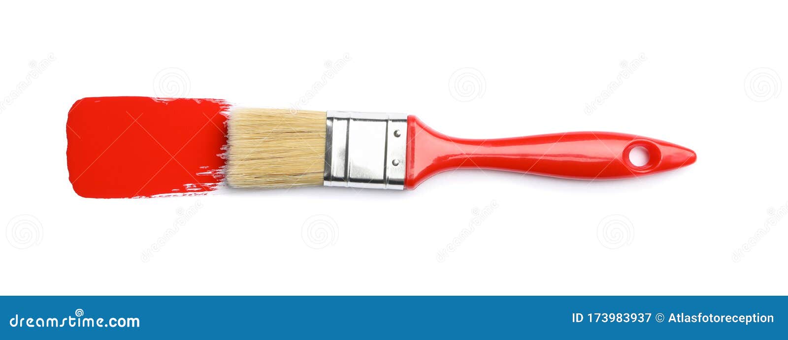 Brush With Red Paint Isolated On Background Stock Image Image of