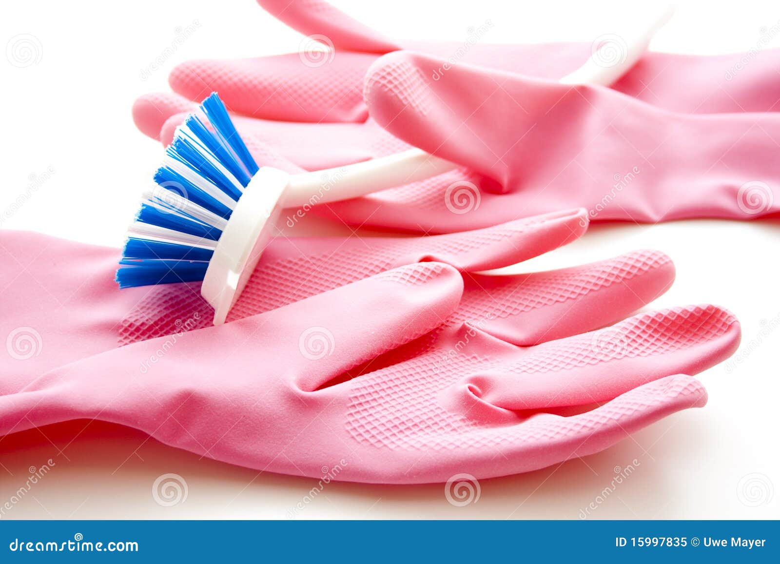 Brush with rubber glove stock image. Image of household 15997835