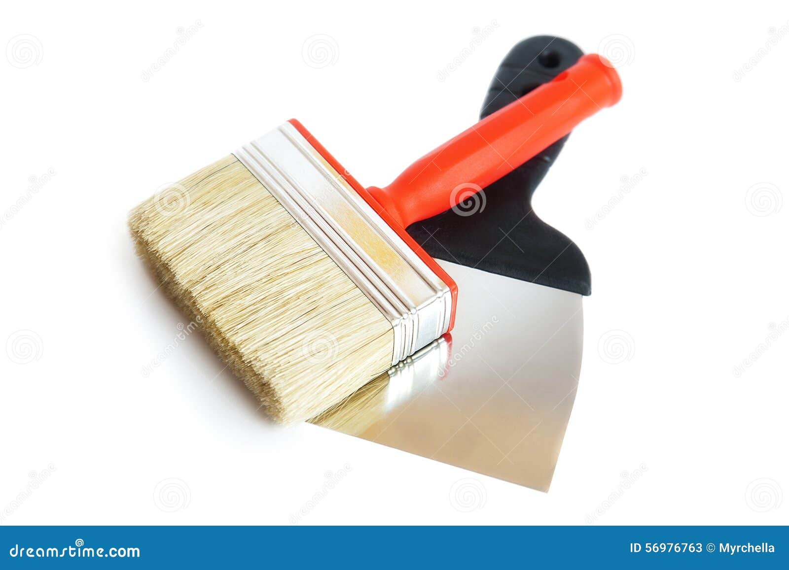 Brush and Spatula, White Background Stock Image Image of shiny, size