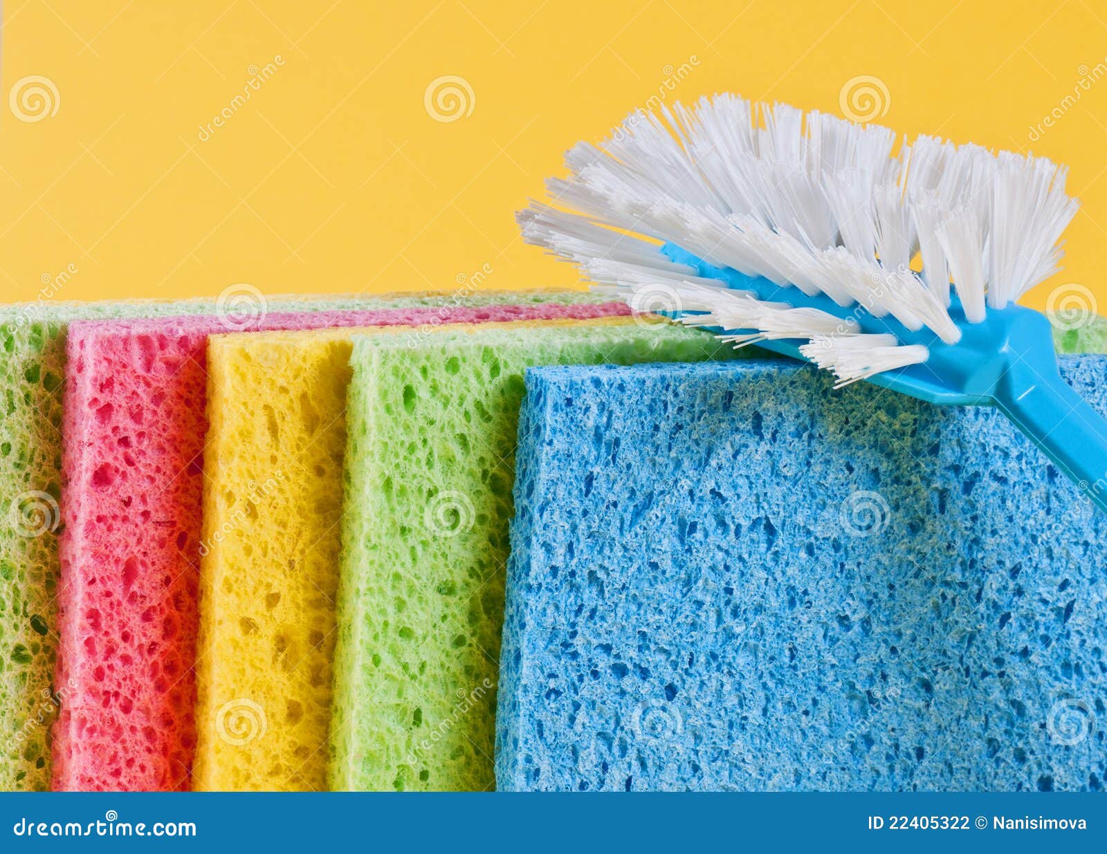 Brush and Sponges for Cleaning Stock Photo Image of tool, pink 22405322