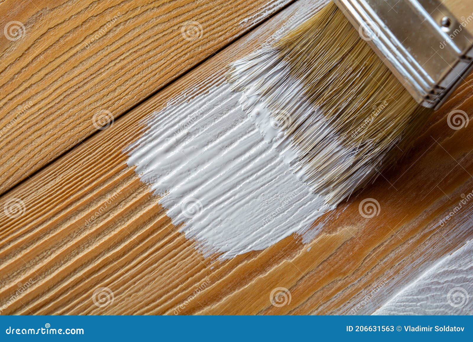 Brush Stains White Pine Boards. Staining Concept Stock Image Image of