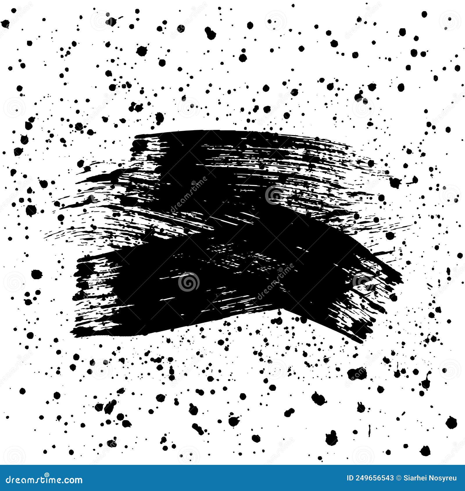 Brush Stroke with Spray Paint Elements. Vector Illustration Stock