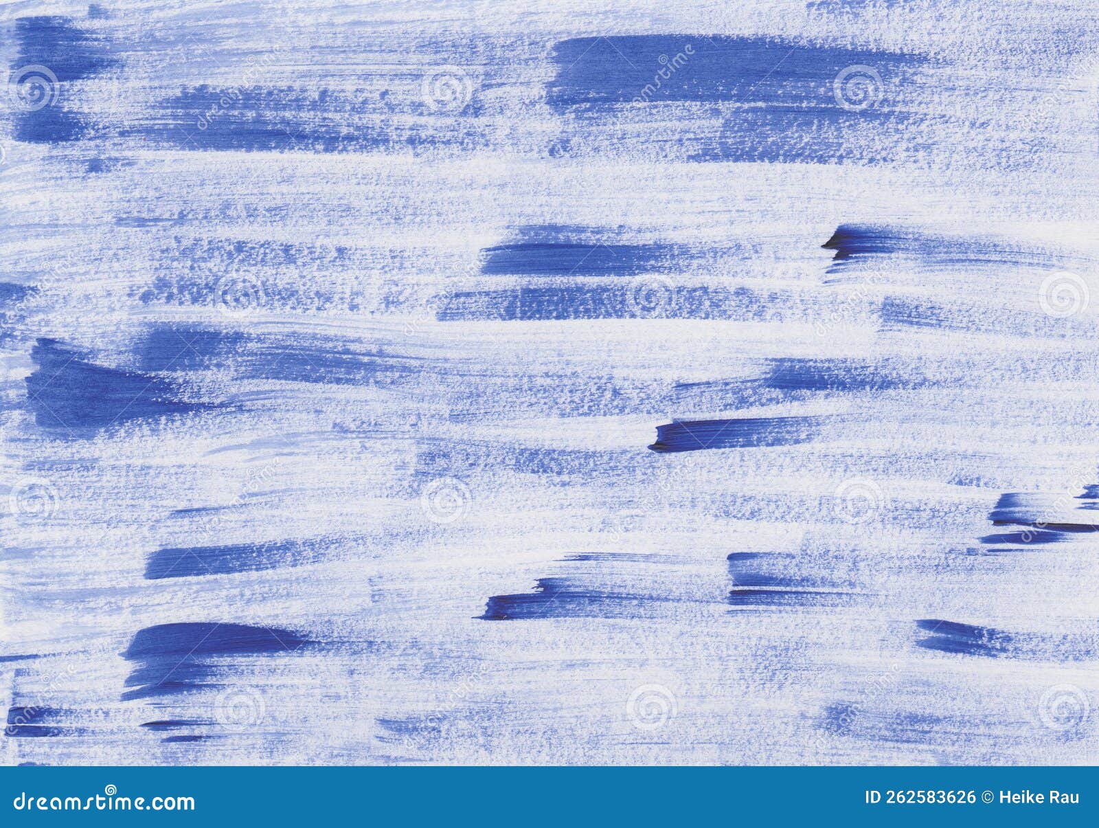Brush Strokes with Acrylic Paint in Blue Stock Illustration