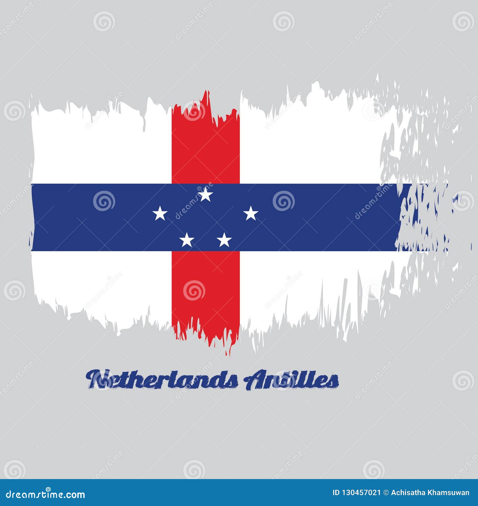 Download Brush Style Color Flag Of Netherlands Antilles, With Text ...